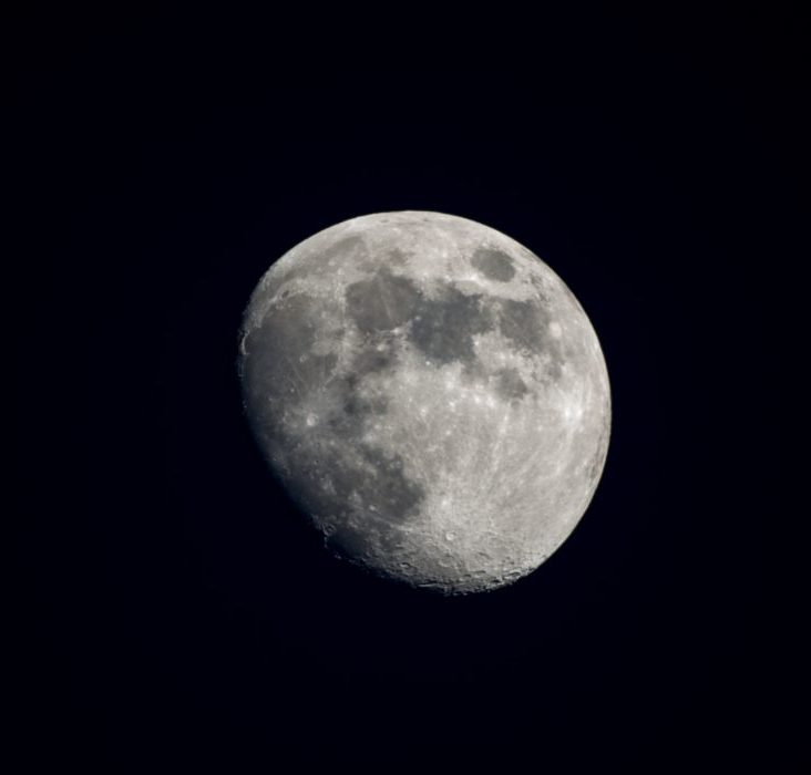 the moon in the night sky